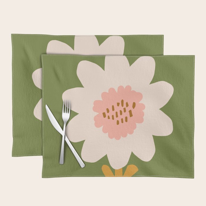 Sunflower - bohemian green Placemat Gallery Image 1