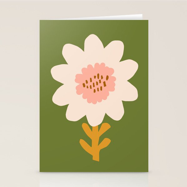 Sunflower - bohemian green Stationery Card Gallery Image 1
