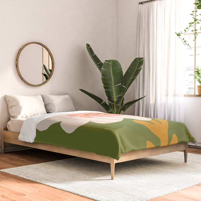 Sunflower - bohemian green Comforter Gallery Image 2