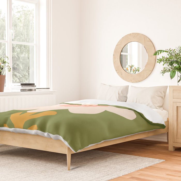 Sunflower - bohemian green Duvet Cover Gallery Image 2