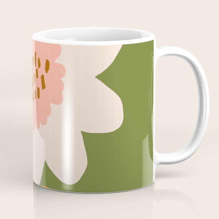Sunflower - bohemian green Coffee Mug Gallery Image 1