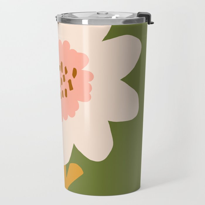 Sunflower - bohemian green Travel Mug Gallery Image 2