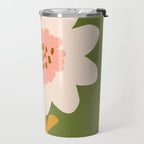 Sunflower - bohemian green Travel Mug Gallery Image 2