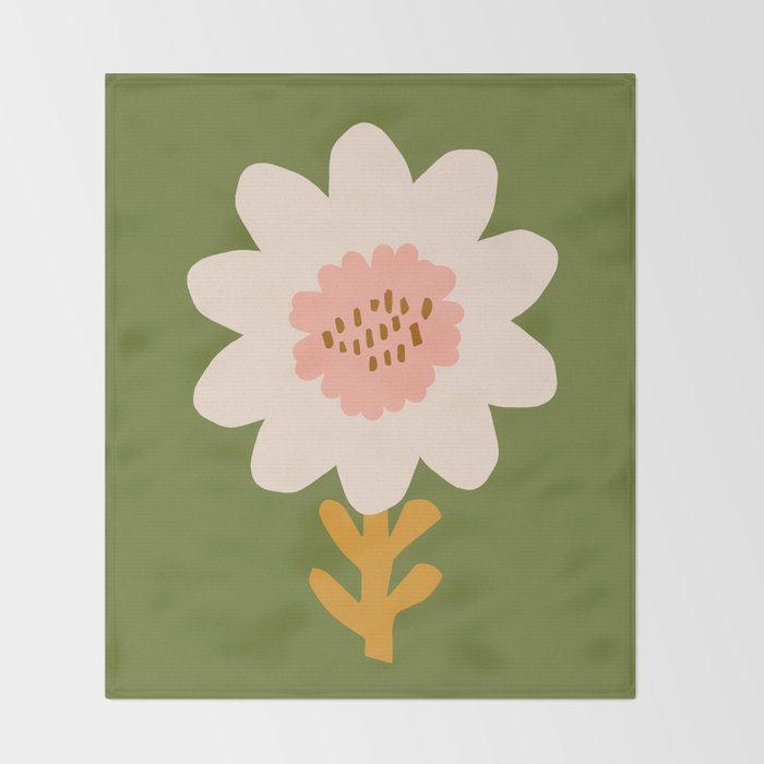 Sunflower - bohemian green Throw Blanket Gallery Image 2