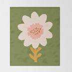 Sunflower - bohemian green Throw Blanket Gallery Image 2