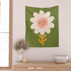 Sunflower - bohemian green Wall Tapestry Gallery Image 2