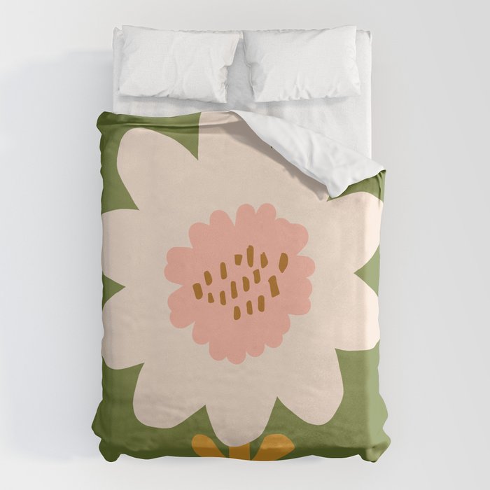 Sunflower - bohemian green Duvet Cover Gallery Image 1