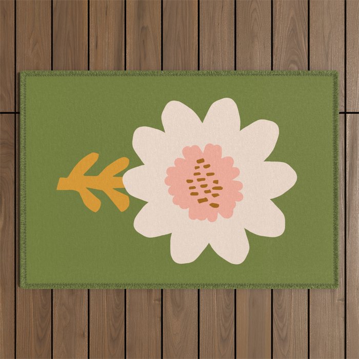 Sunflower - bohemian green Outdoor Rug Gallery Image 1