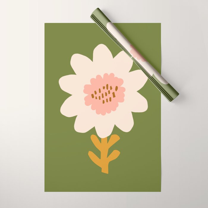 Sunflower - bohemian green Wrapping Paper Gallery Image 1
