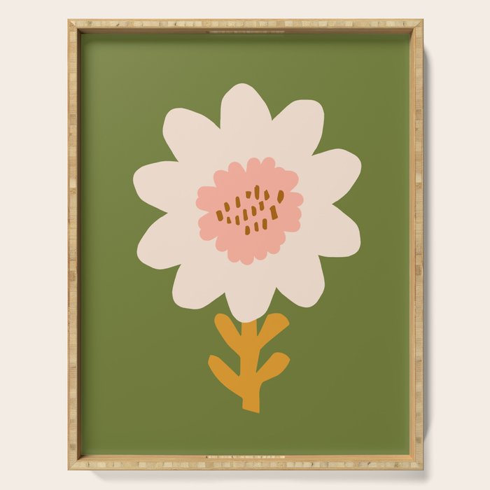Sunflower - bohemian green Serving Tray Gallery Image 1