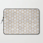 Neutral Geometric Hexagon Pattern Laptop Sleeve Gallery Image 2