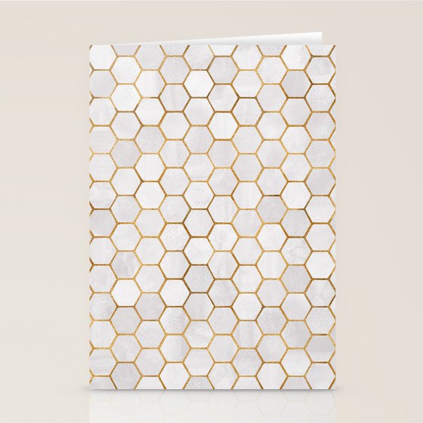 Neutral Geometric Hexagon Pattern Stationery Card Gallery Image 2