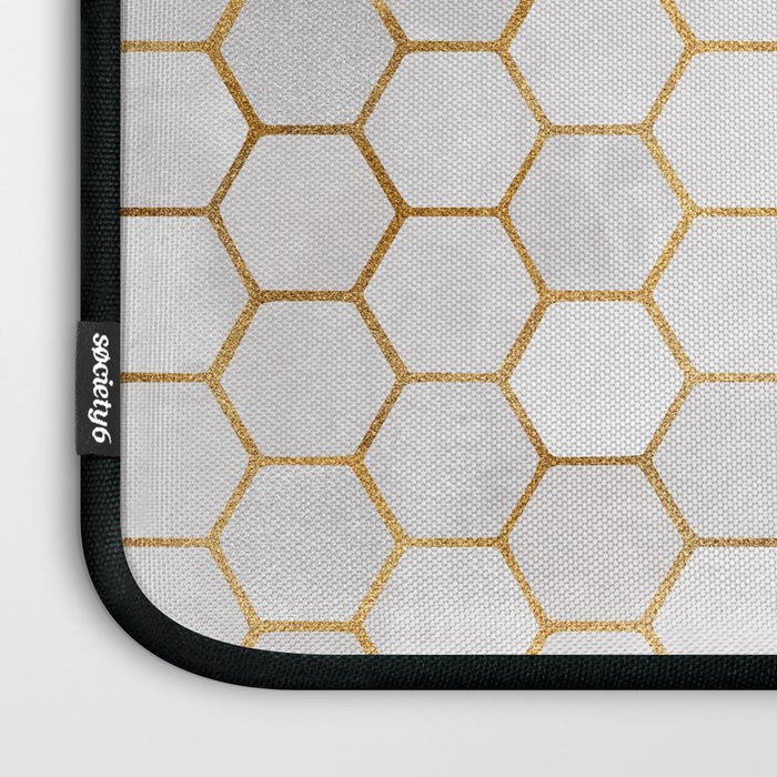 Neutral Geometric Hexagon Pattern Laptop Sleeve Gallery Image 3