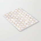 Neutral Geometric Hexagon Pattern Notebook Gallery Image 3