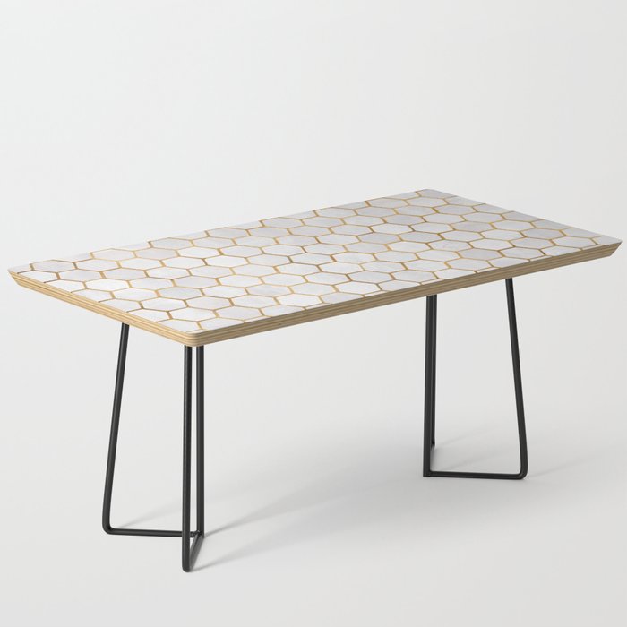 Neutral Geometric Hexagon Pattern Coffee Table Gallery Image 1