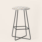 Neutral Geometric Hexagon Pattern Stool Gallery Image 1