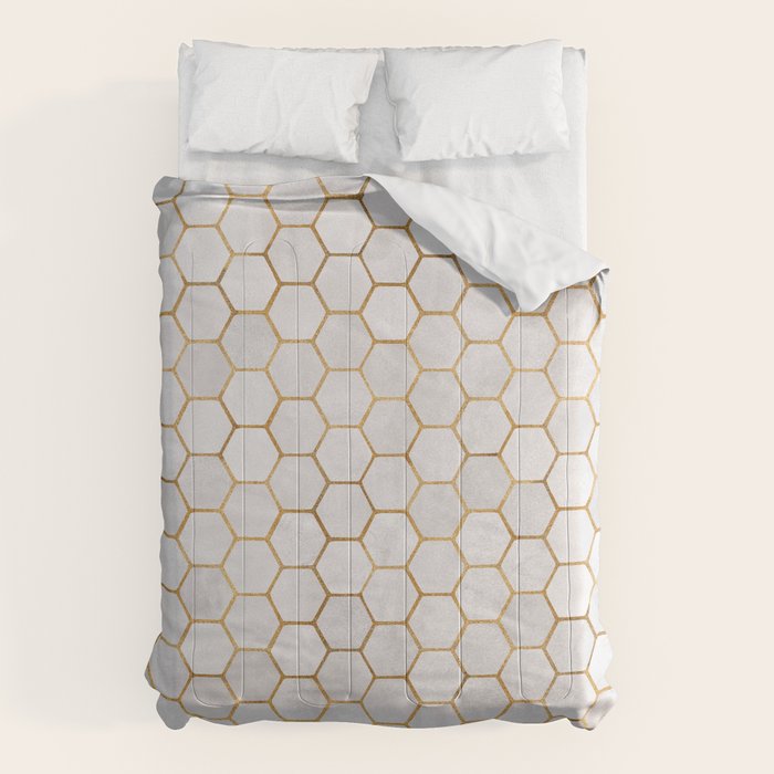 Neutral Geometric Hexagon Pattern Comforter Gallery Image 6