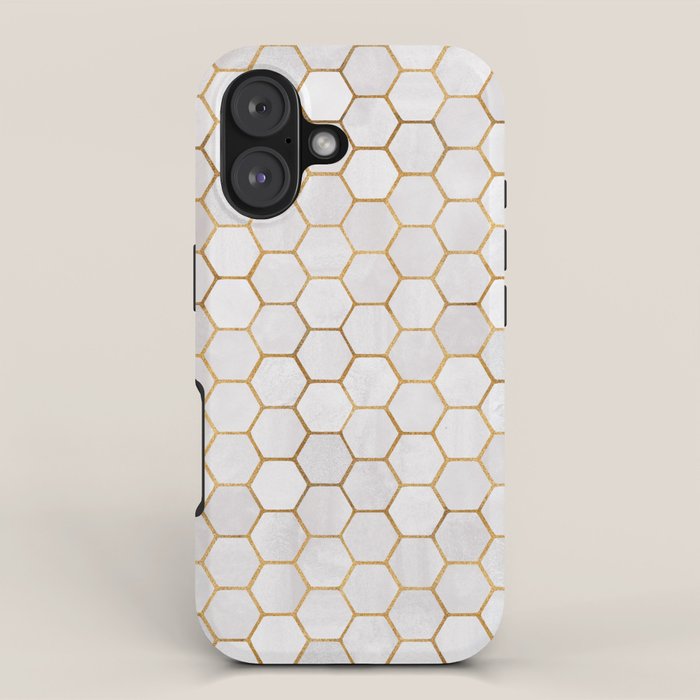 Neutral Geometric Hexagon Pattern iPhone Case Gallery Image 1