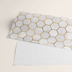 Neutral Geometric Hexagon Pattern Wrapping Paper Gallery Image 2