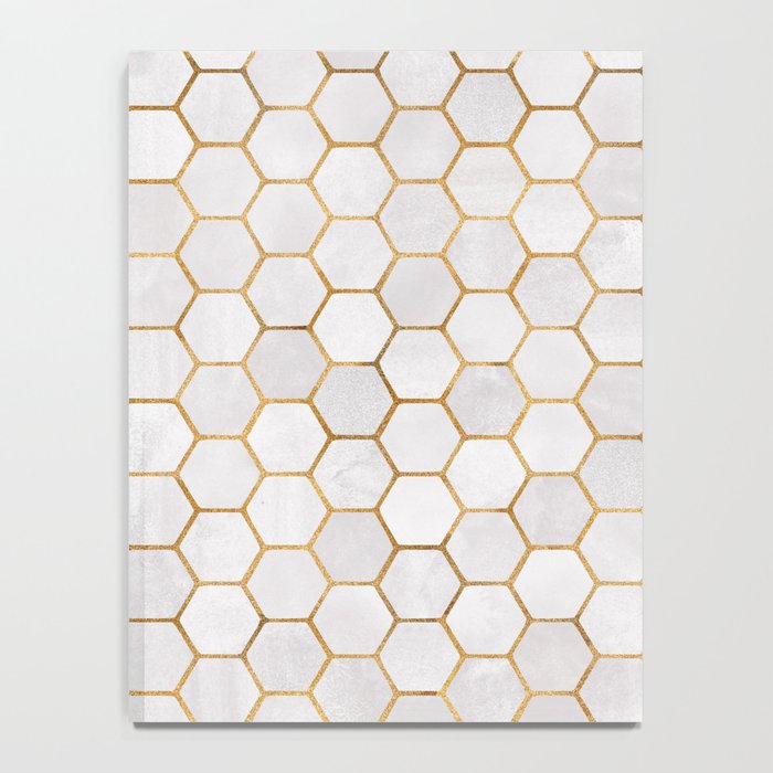 Neutral Geometric Hexagon Pattern Notebook Gallery Image 4