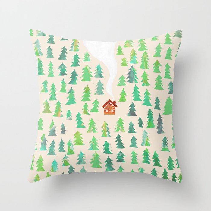 Alone in the woods Throw Pillow Gallery Image 6