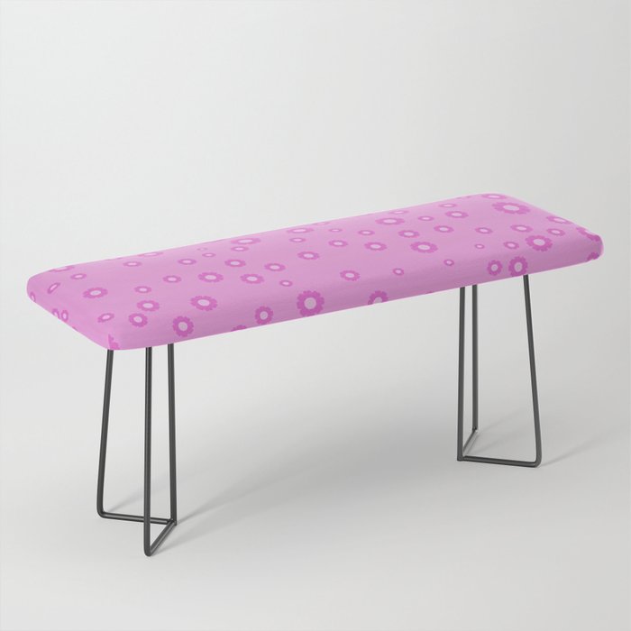 Pink 1970s Inspired Mini Daisies Ditsy Pattern Bench Gallery Image 1