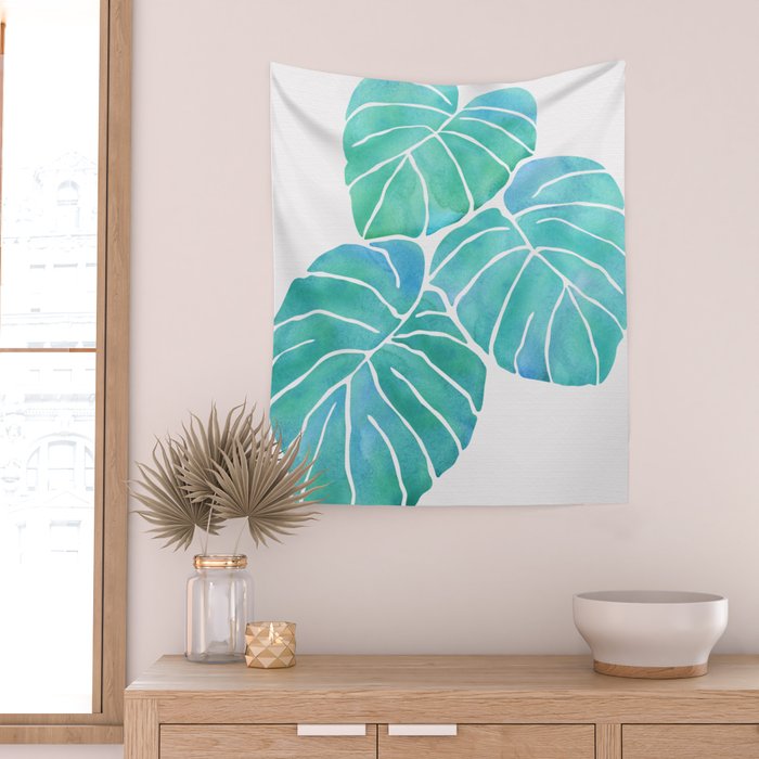 Monstera Tropical Plant Wall Tapestry Gallery Image 2