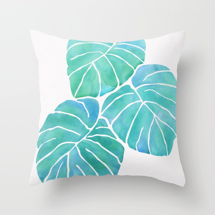 Monstera Tropical Plant Throw Pillow Gallery Image 6