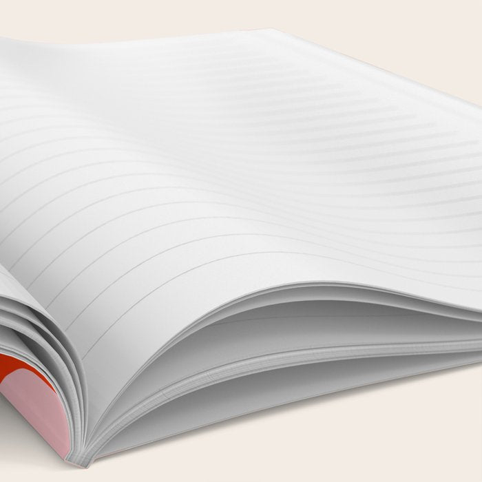 Retro Modern Soft Curves Abstract Contemporary Pattern in Bold Red-Orange and Pink Notebook Gallery Image 2