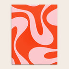 Retro Modern Soft Curves Abstract Contemporary Pattern in Bold Red-Orange and Pink Notebook Gallery Image 4