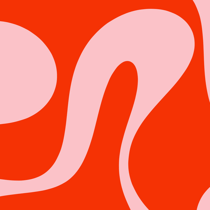 Retro Modern Soft Curves Abstract Contemporary Pattern in Bold Red-Orange and Pink Coffee Mug Gallery Image 2