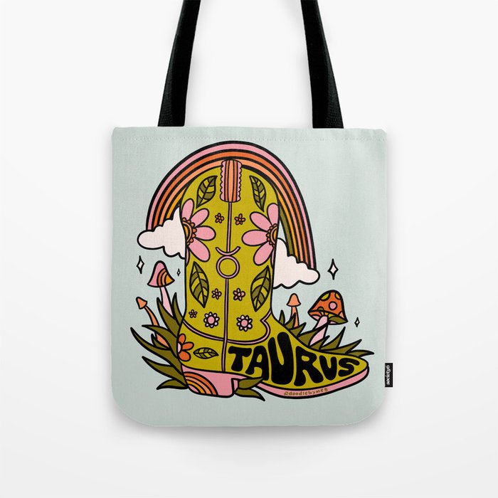 Taurus Cowboy Boots Tote Bag Gallery Image 1
