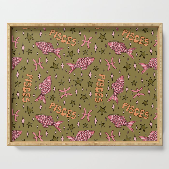 Pisces Print Serving Tray Gallery Image 1