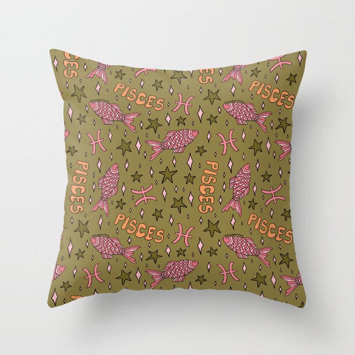 Pisces Print Throw Pillow Gallery Image 1