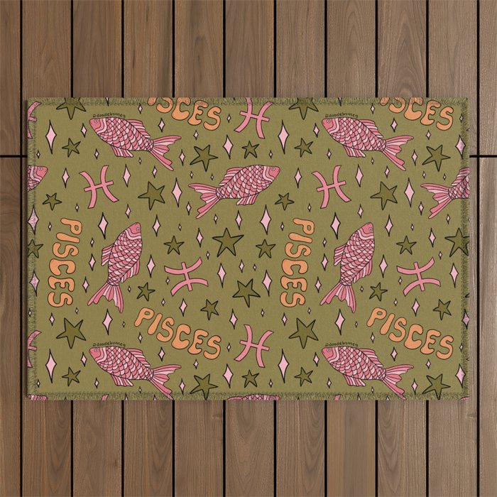 Pisces Print Outdoor Rug Gallery Image 1