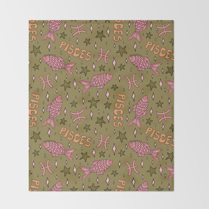 Pisces Print Throw Blanket Gallery Image 2