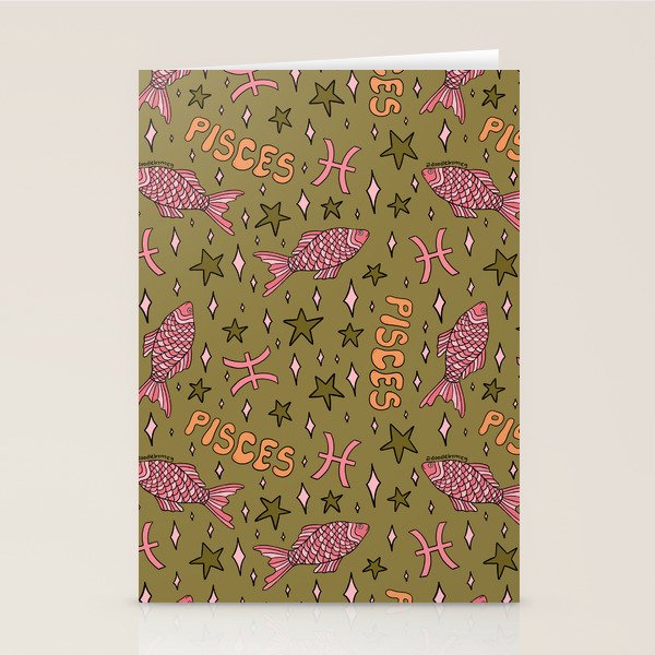 Pisces Print Stationery Card Gallery Image 2