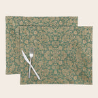 Antique Gold and Green Brocade Pattern Placemat Gallery Image 1