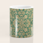 Antique Gold and Green Brocade Pattern Coffee Mug Gallery Image 4