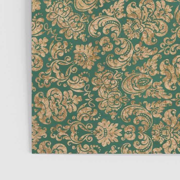 Antique Gold and Green Brocade Pattern Poster Gallery Image 3