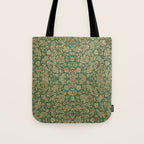 Antique Gold and Green Brocade Pattern Tote Bag Gallery Image 1