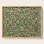 Antique Gold and Green Brocade Pattern Serving Tray Gallery Image 1