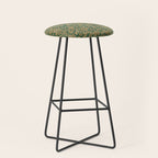Antique Gold and Green Brocade Pattern Stool Gallery Image 1