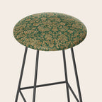 Antique Gold and Green Brocade Pattern Stool Gallery Image 2
