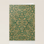 Antique Gold and Green Brocade Pattern Stationery Card Gallery Image 2