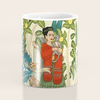Frida's CoyoacÃ¡n Mexican Garden of Casa Azul Lush Tropical  floral painting Coffee Mug Gallery Image 4