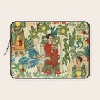 Frida's CoyoacÃ¡n Mexican Garden of Casa Azul Lush Tropical  floral painting Laptop Sleeve Gallery Image 1