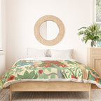 Frida's CoyoacÃ¡n Mexican Garden of Casa Azul Lush Tropical  floral painting Duvet Cover Gallery Image 3