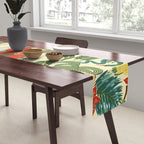 Frida's CoyoacÃ¡n Mexican Garden of Casa Azul Lush Tropical  floral painting Table Runner Gallery Image 2