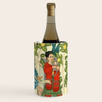 Frida's CoyoacÃ¡n Mexican Garden of Casa Azul Lush Tropical  floral painting Wine Chiller Gallery Image 1